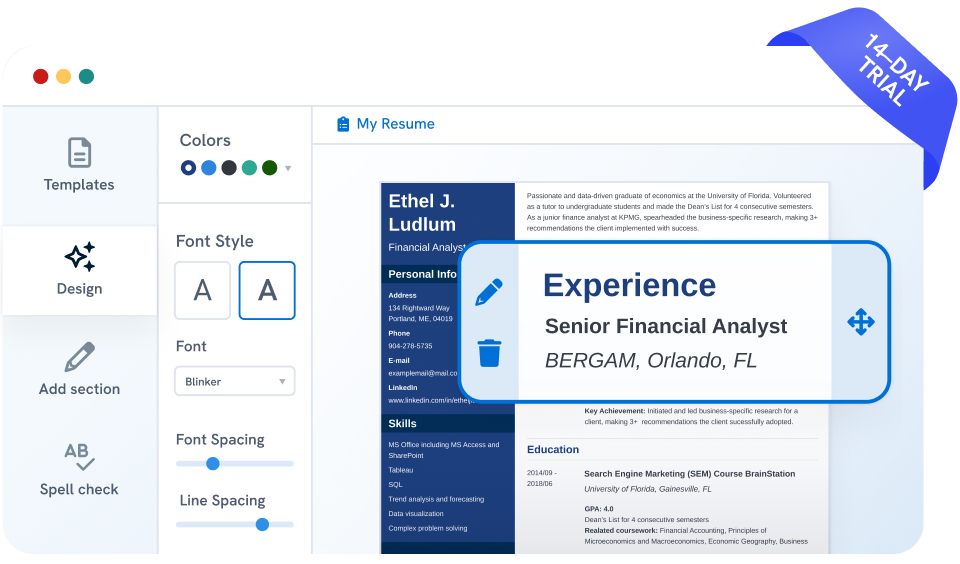 Try our resume builder