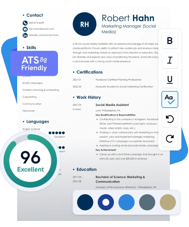 AI Resume builder in action