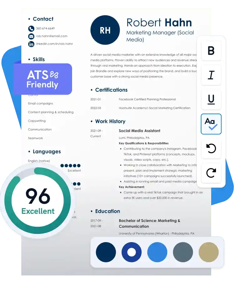 AI Resume builder in action