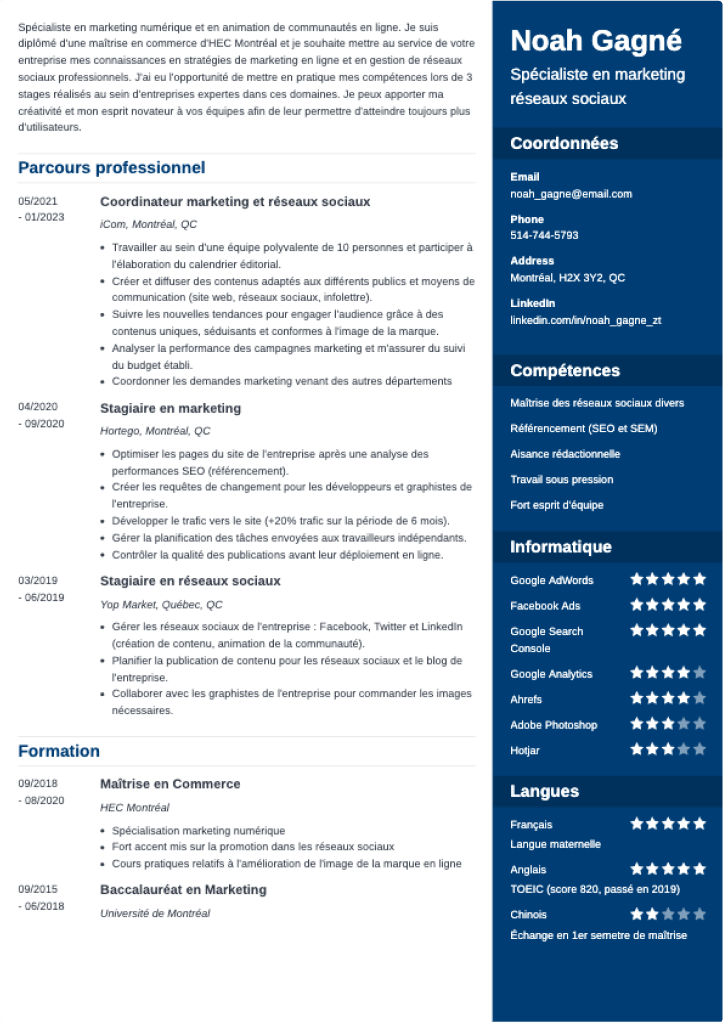 Faire un CV en ligne essayez le CV Maker Zety gratuitement