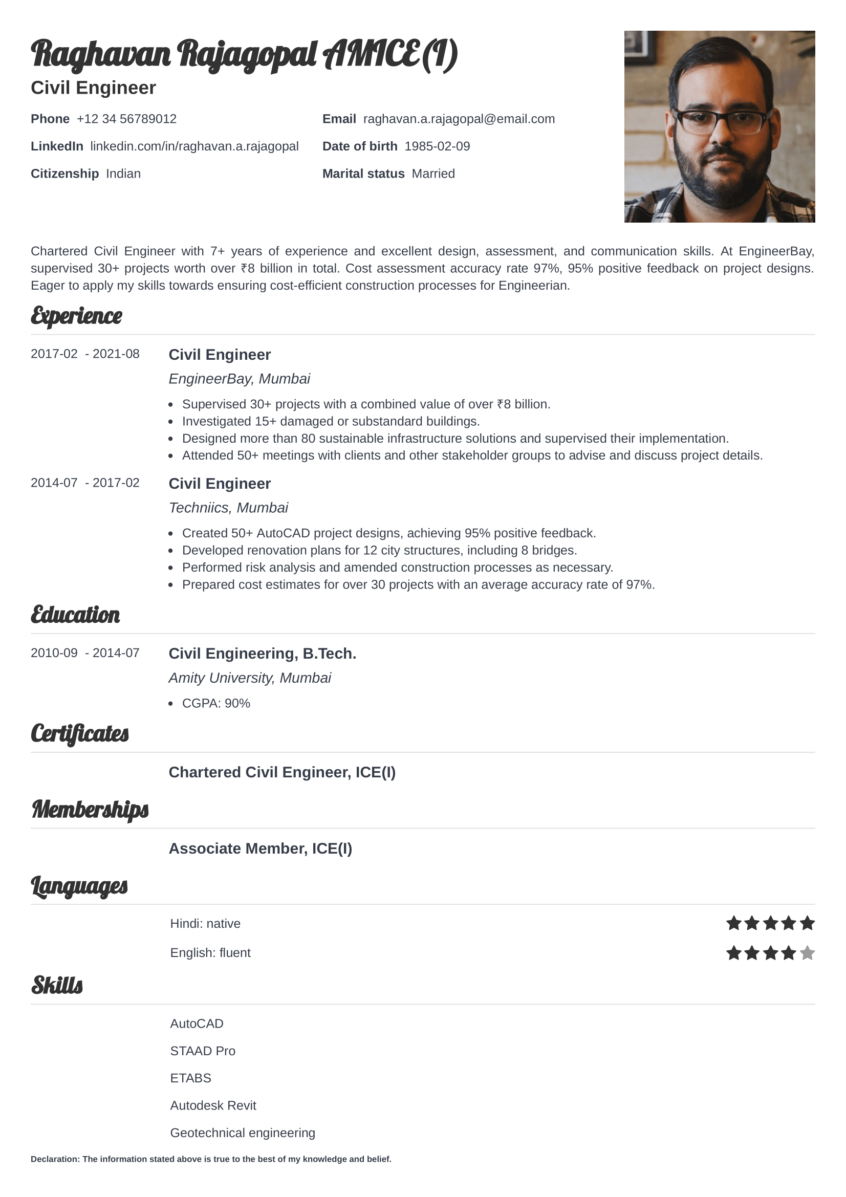 free online cv maker with photo