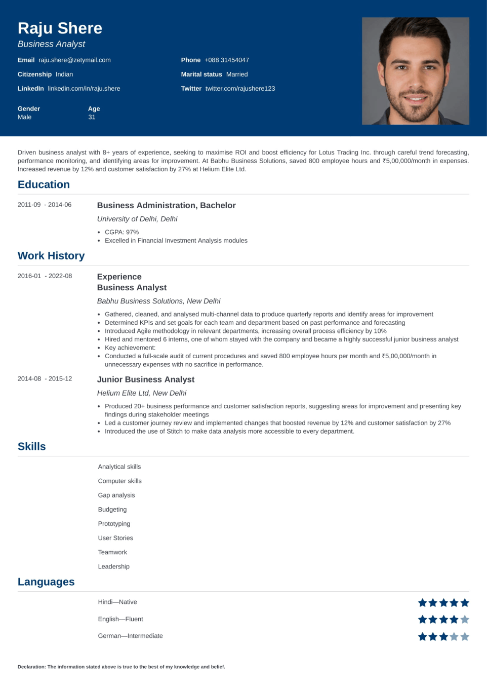 Best Online Resume Builder (free To Try)