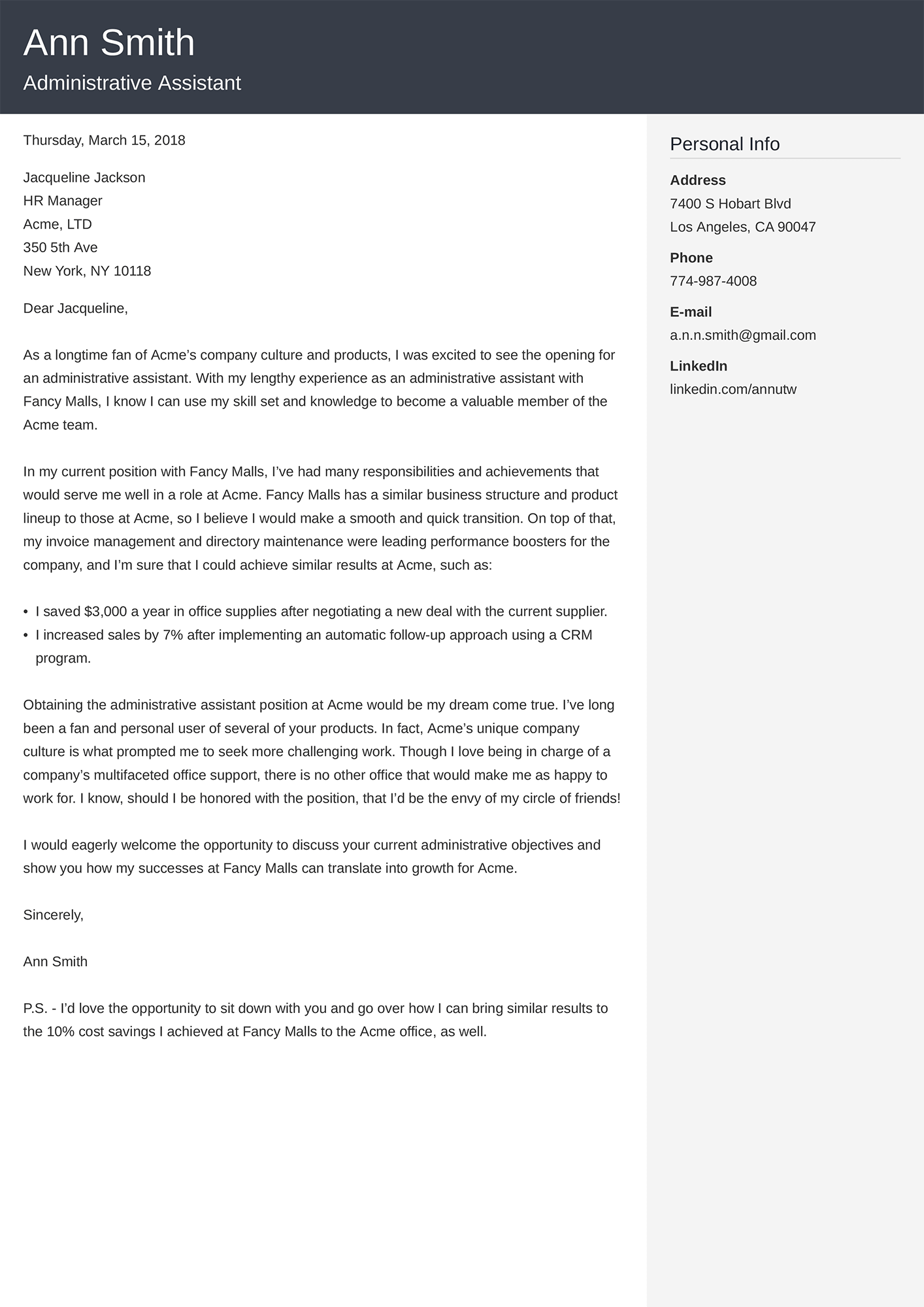 Cover Letter/Other Professional Details from cdn-images.zety.com