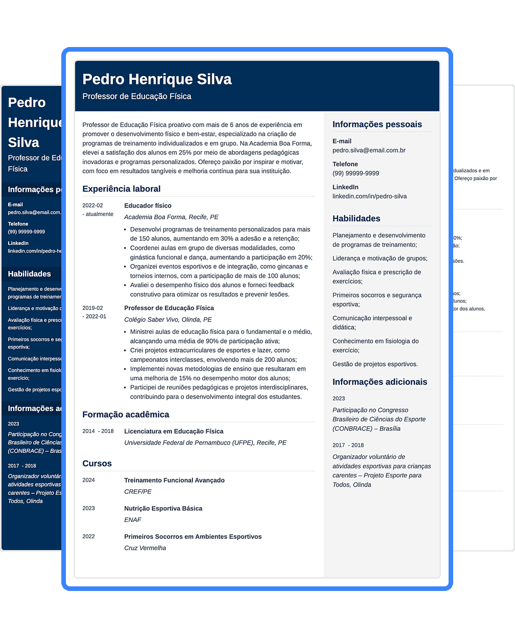 modelo de currículo profissional