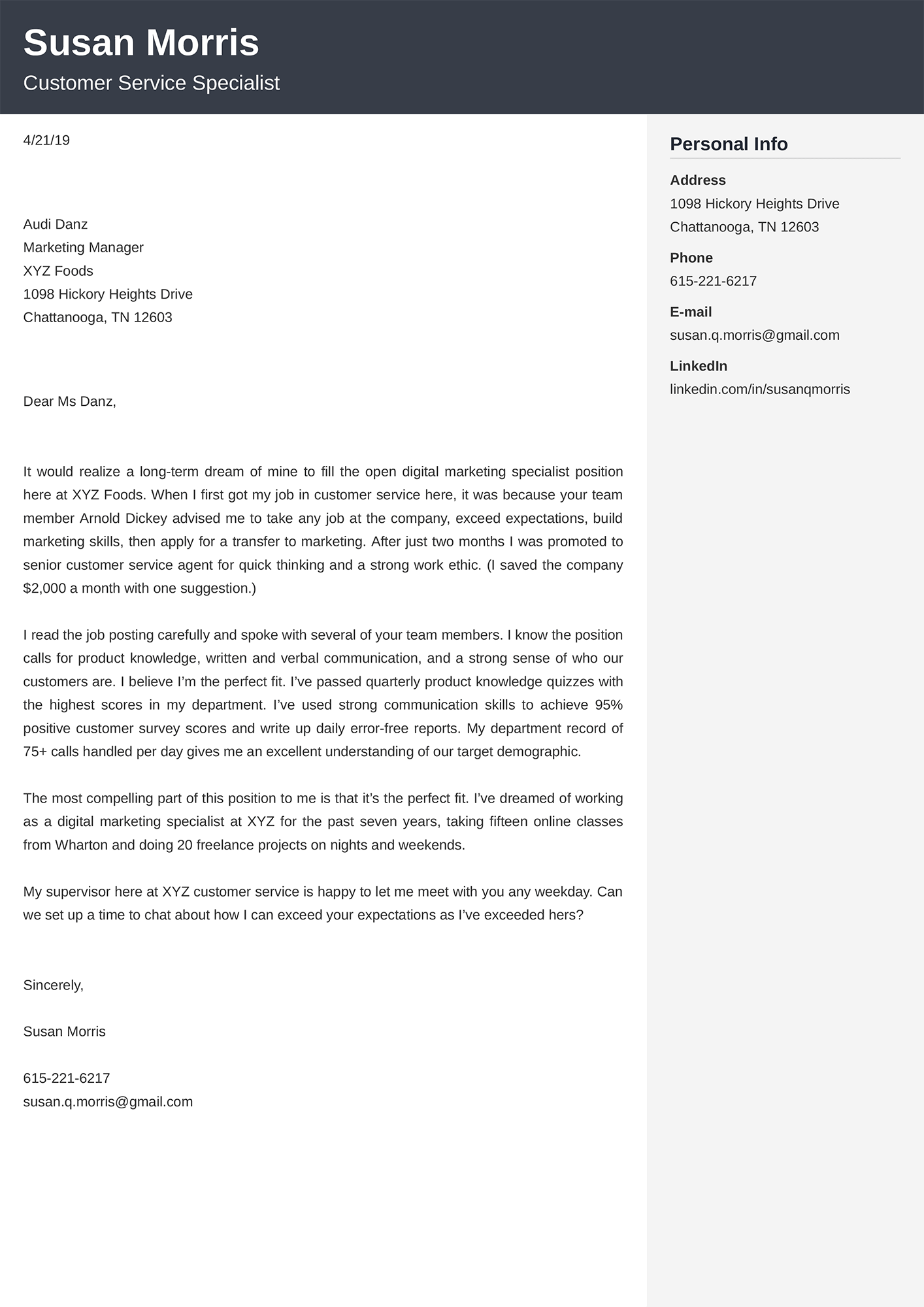 Physical Therapy Cover Letter Examples from cdn-images.zety.com