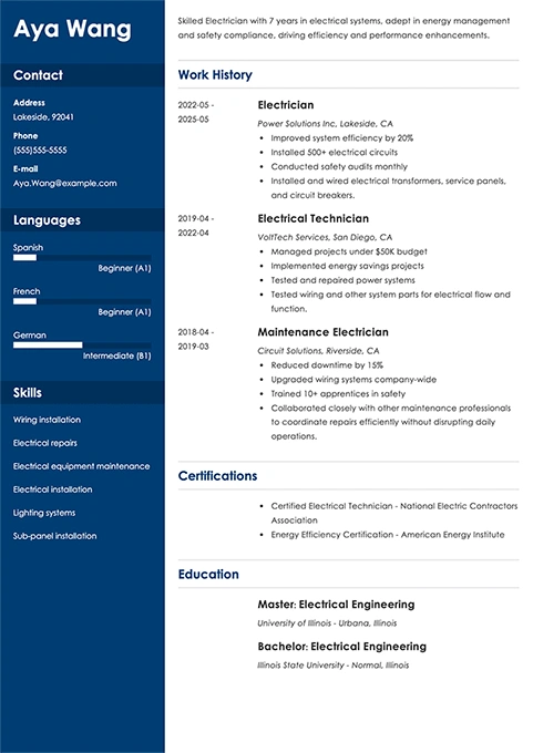 electrician example