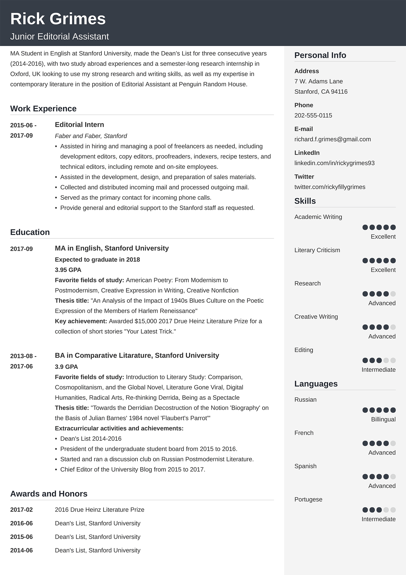 500+ CV Examples: a Curriculum Vitae for Any Job Application