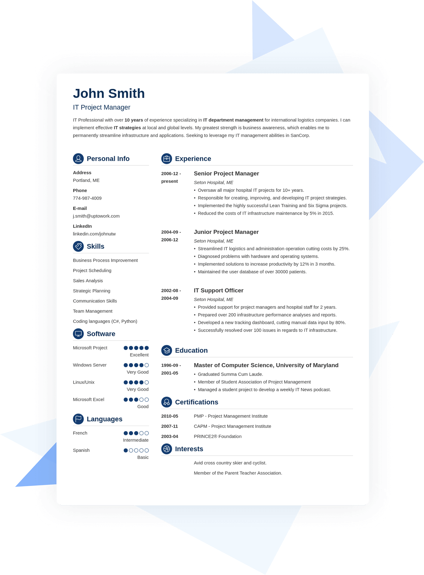 Example of a Resume with an explanation