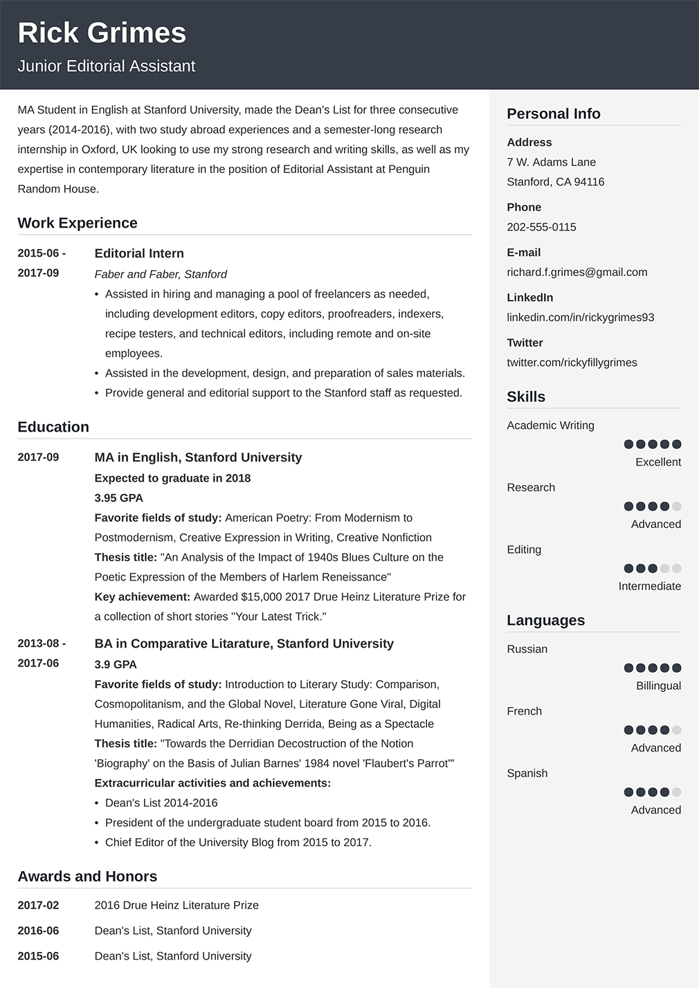 Work Experience Resume Template from cdn-images.zety.com