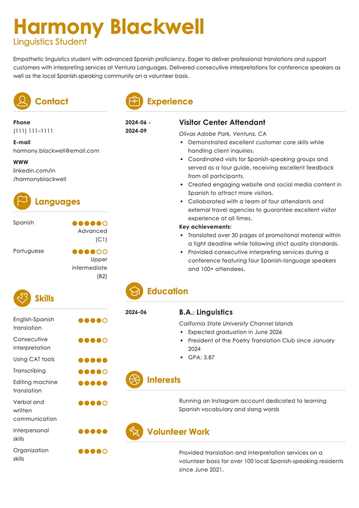 student resume example