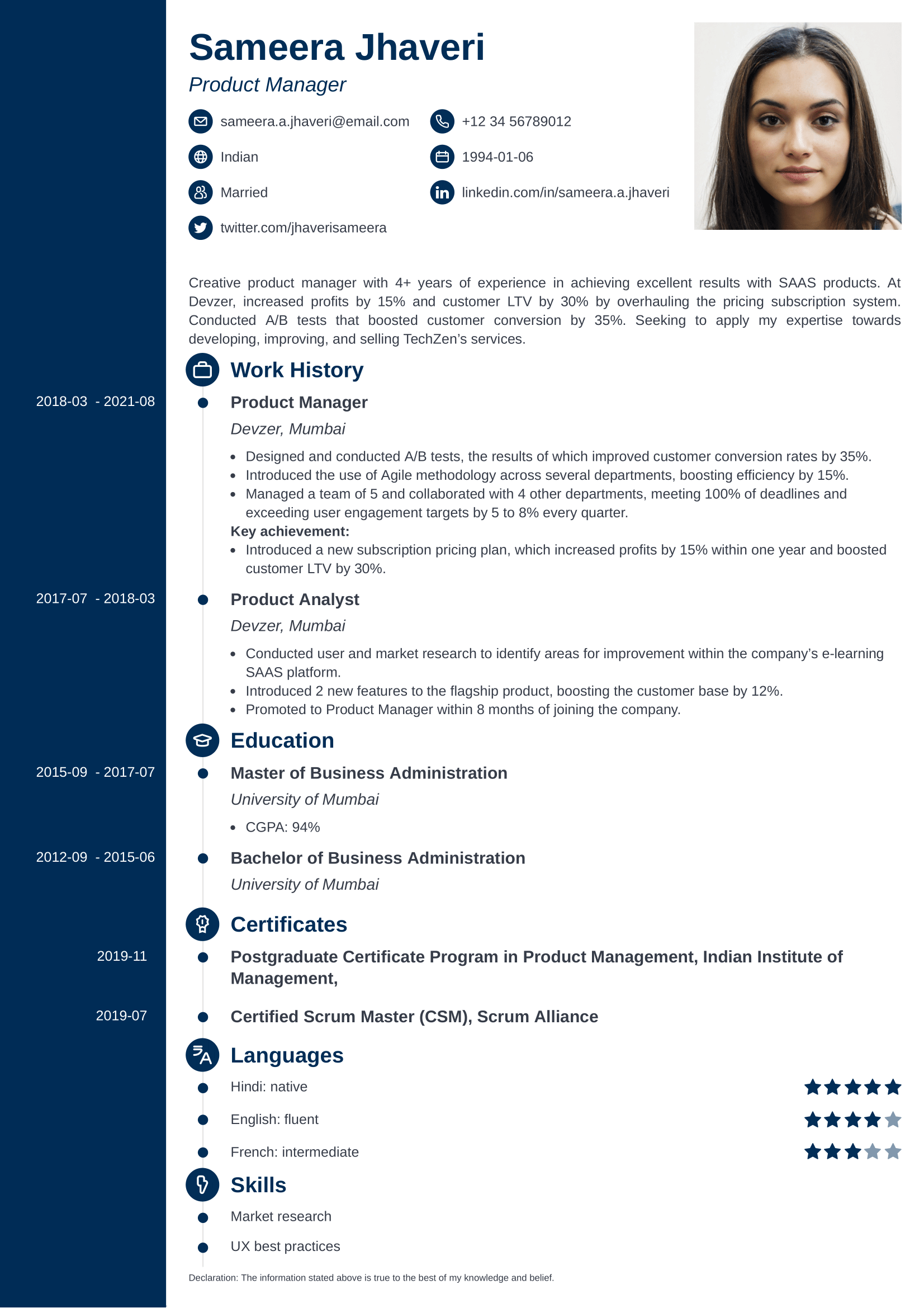 zety cv template