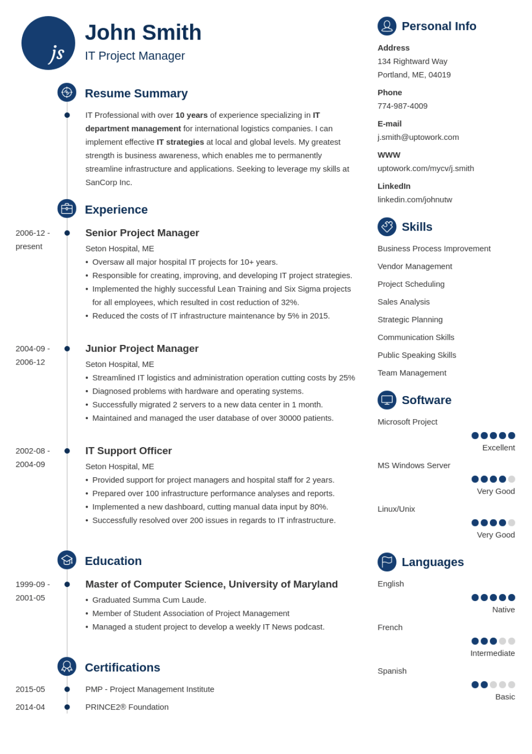 Primo - professional resume template