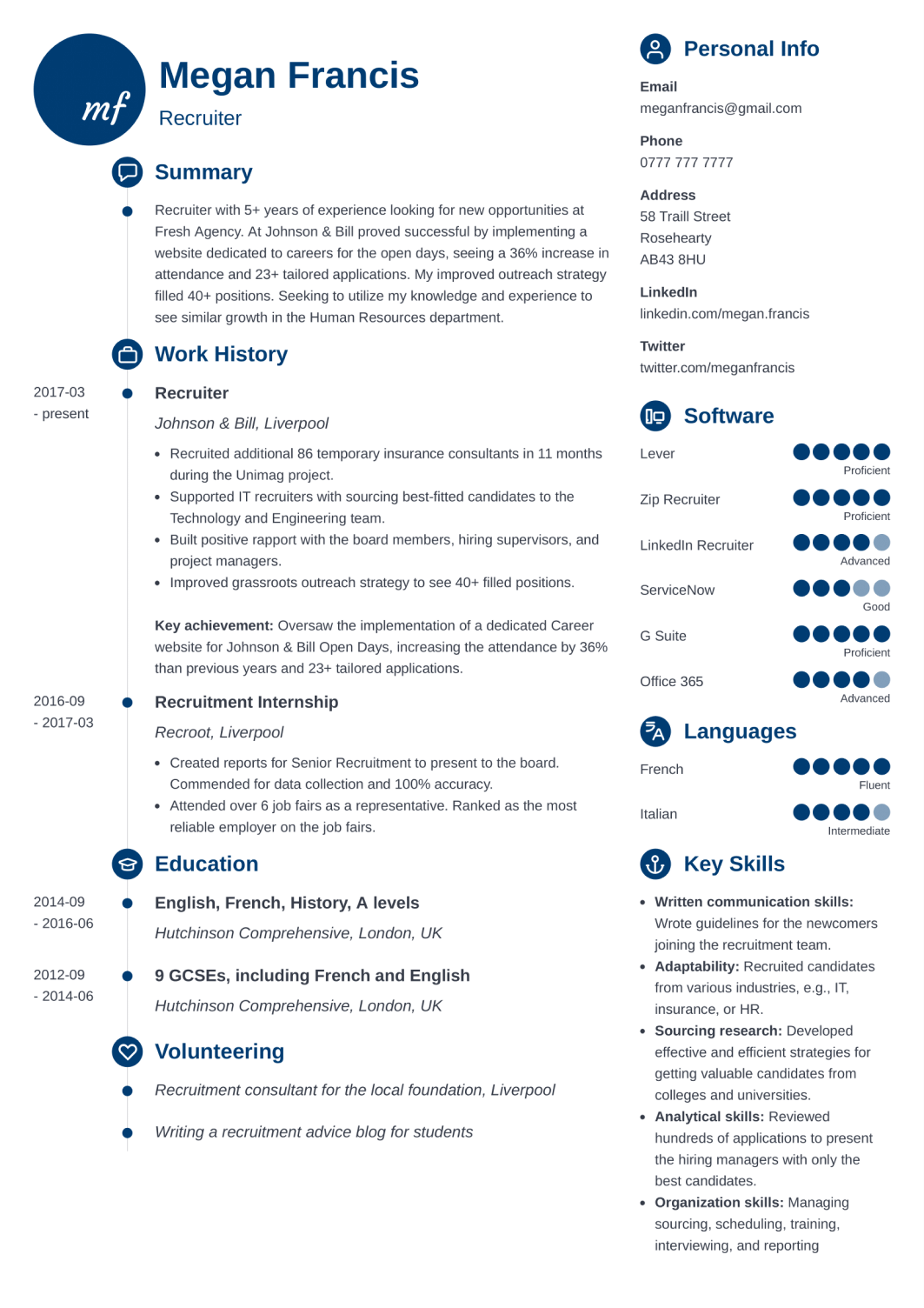 Primo - professional CV template