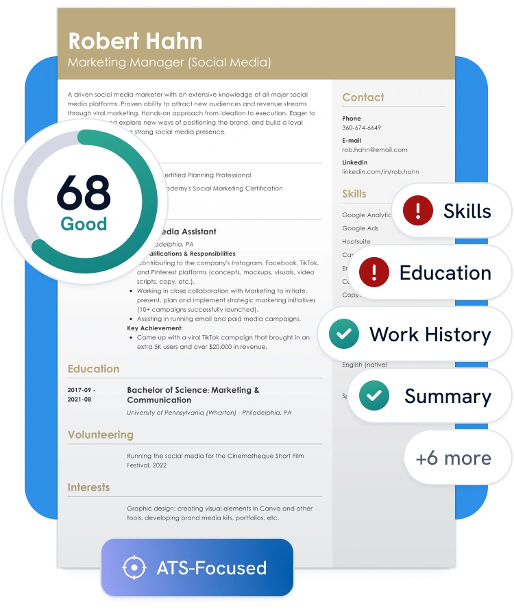 ATS Resume Checker in action
