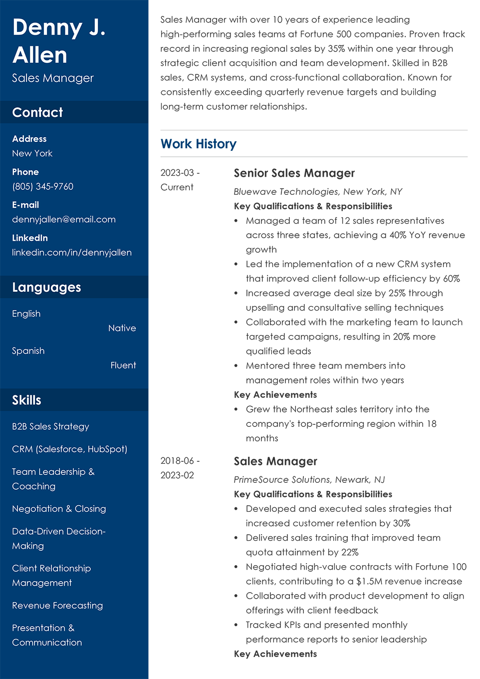 Professional Resume Template Cascade