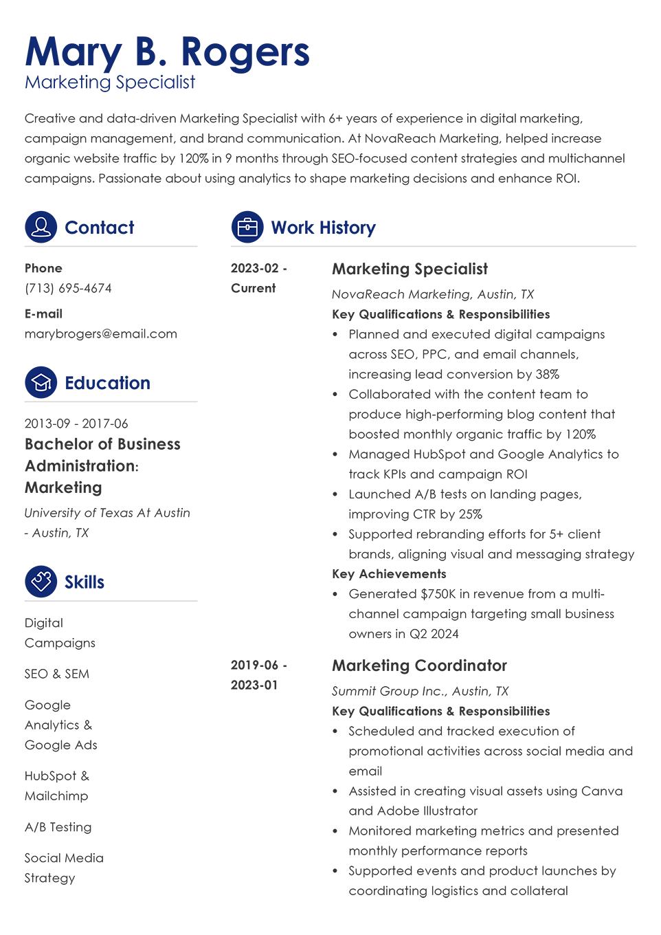 Professional Resume Template Crisp