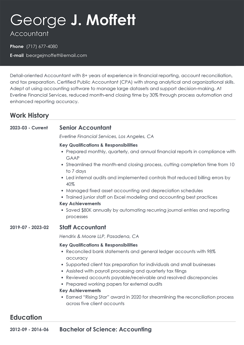 Professional Resume Template Influx
