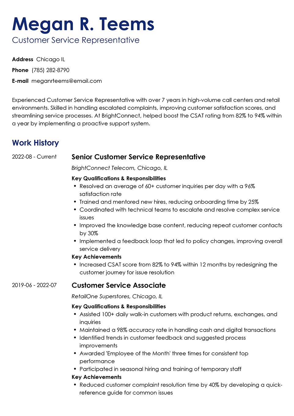 Professional Resume Template Minimo