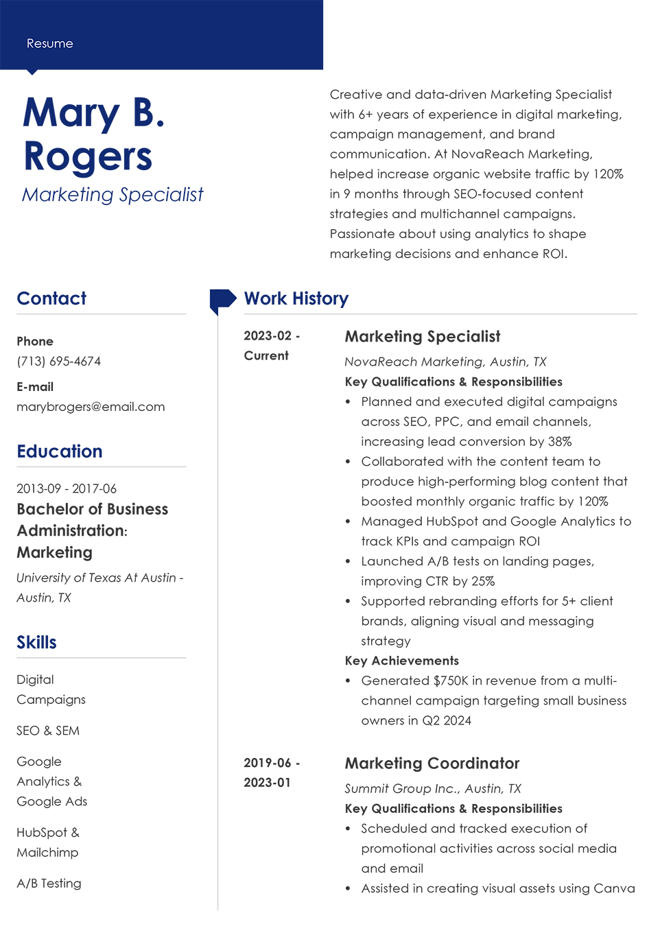 Professional Resume Template Modern