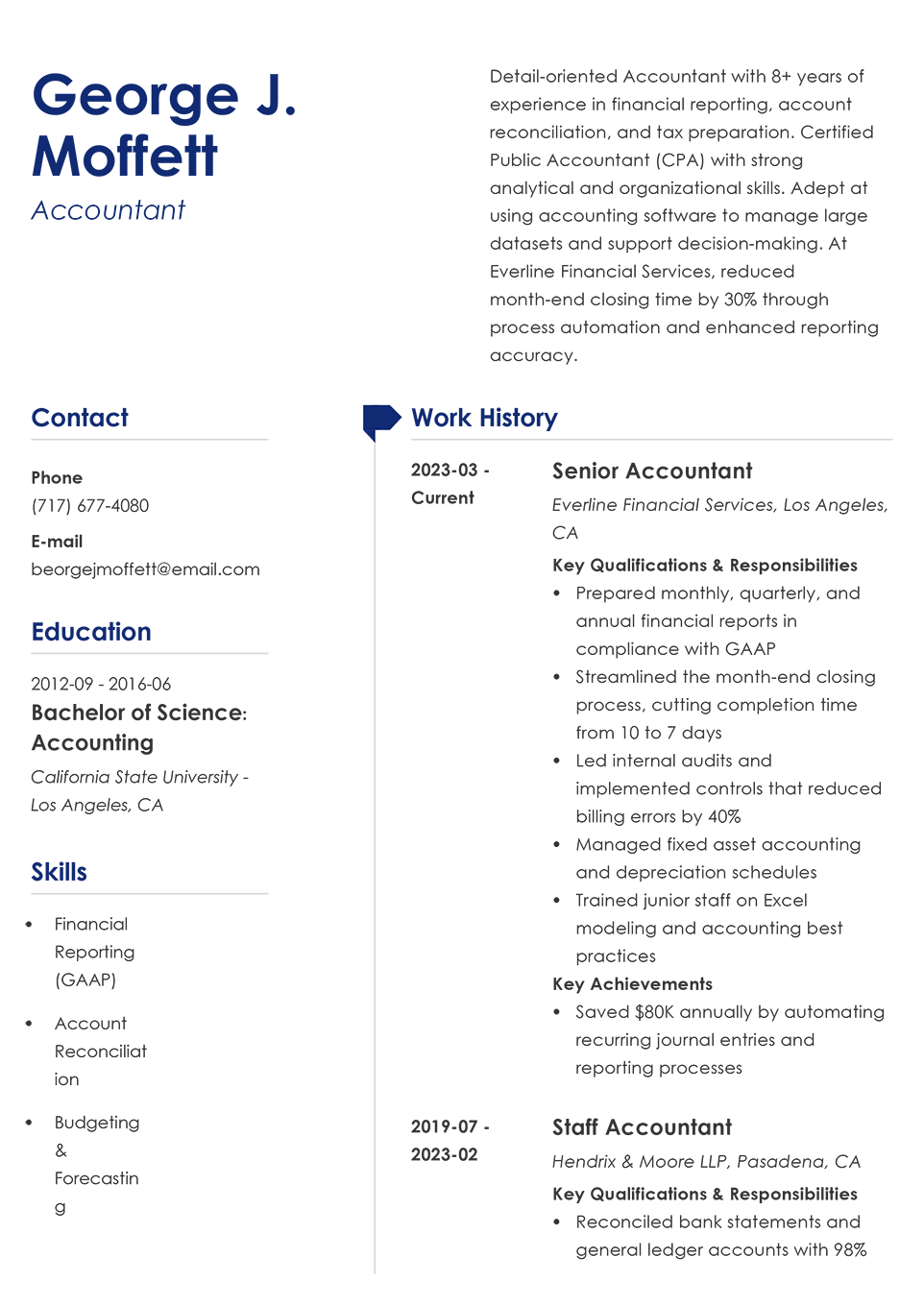Professional Resume Template Muse