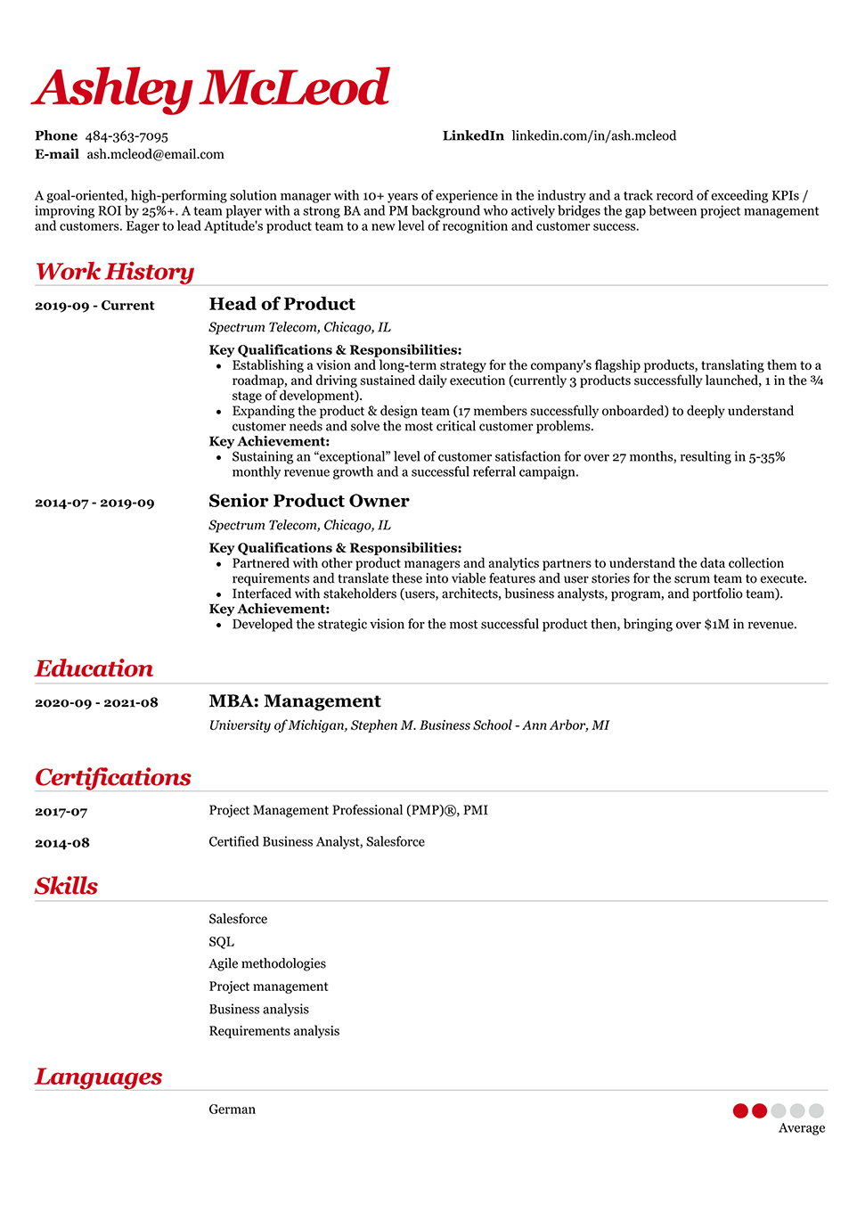 Valera resume template