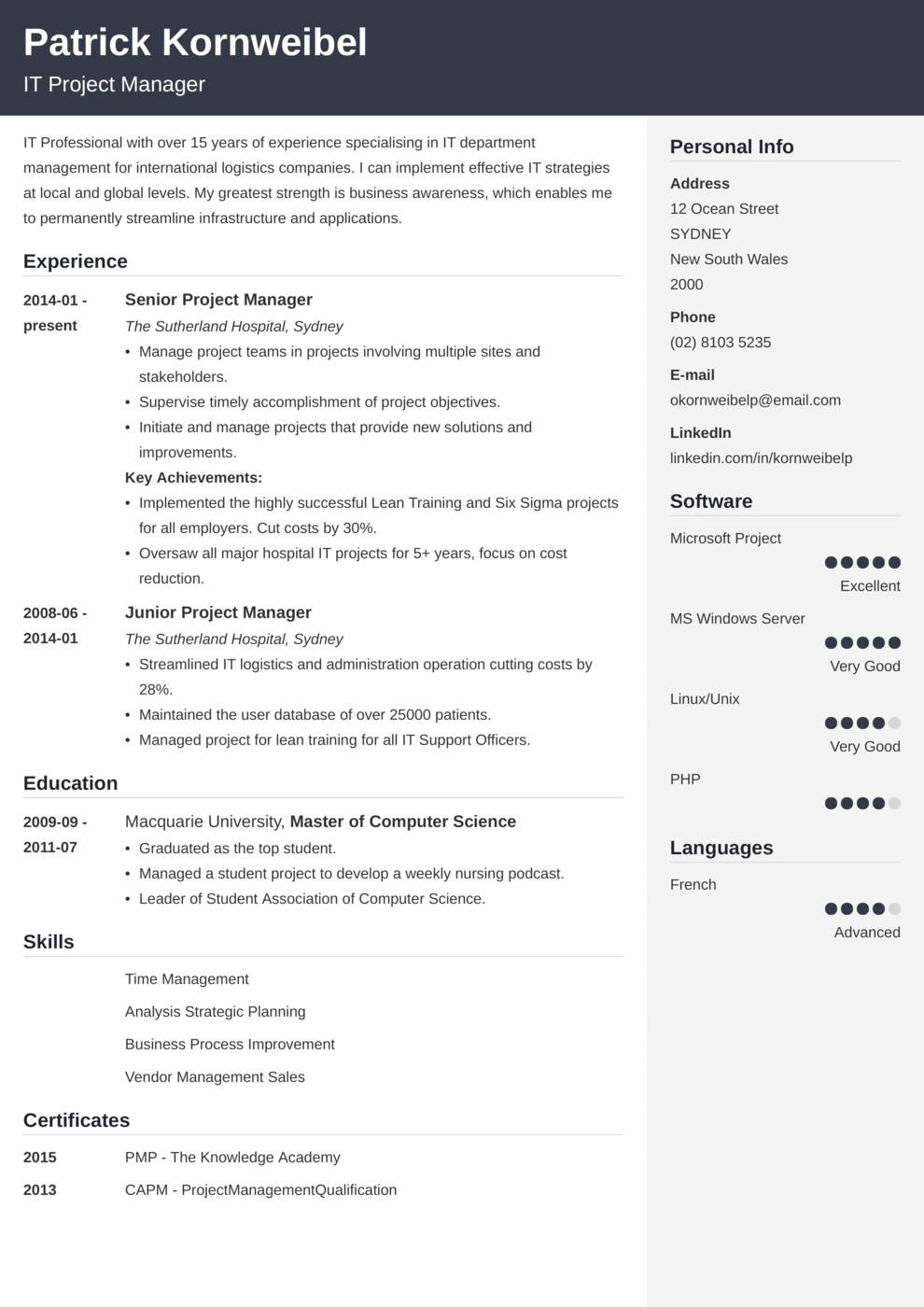 Zety's Cubic Resume Template