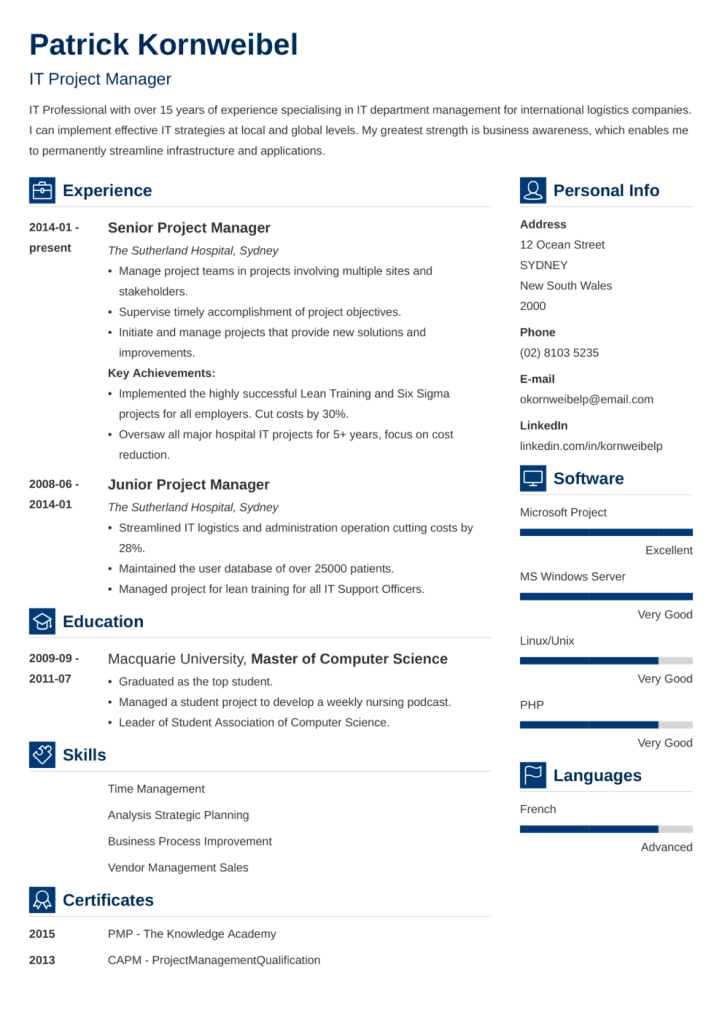 most professional resume template