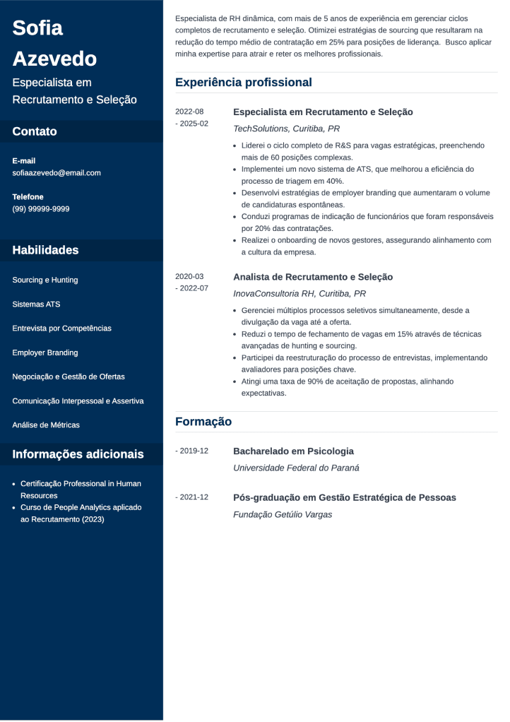 modelo personalizável de currículo básico