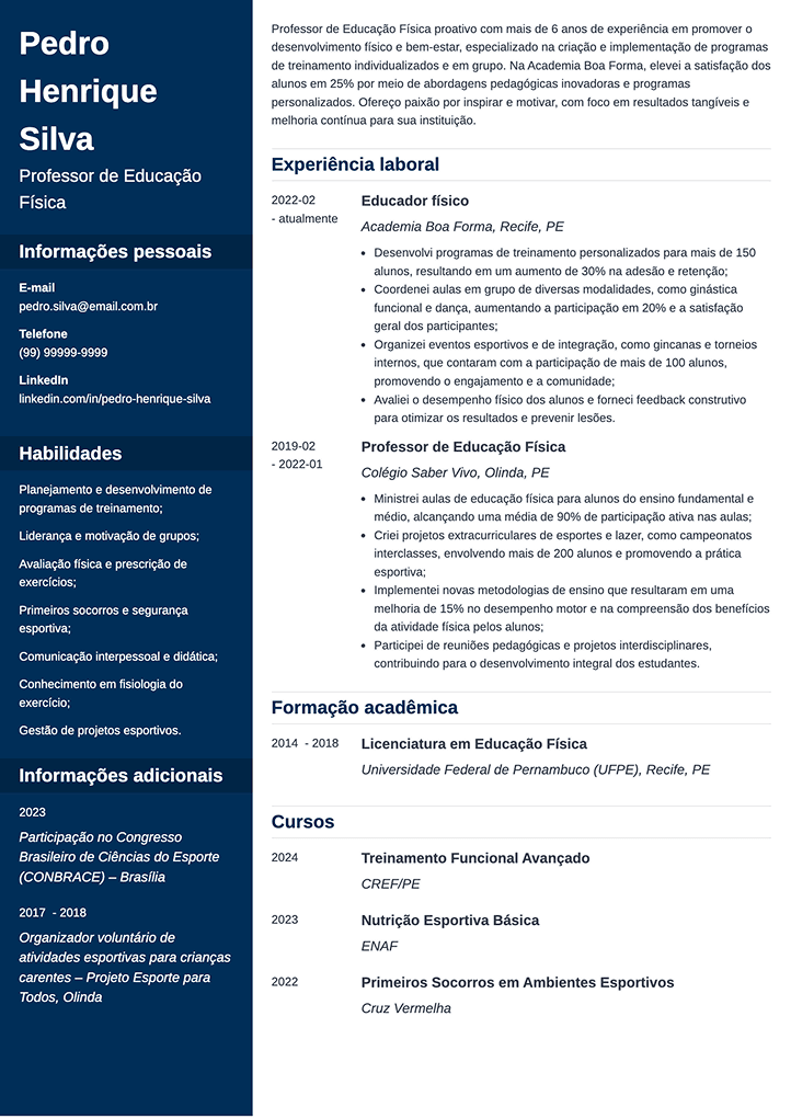 currículo profissional PDF