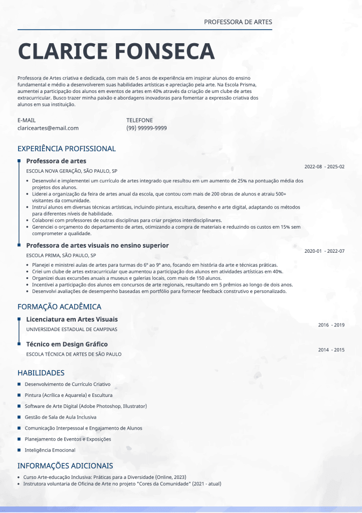 modelo de currículo colorido Ceramica