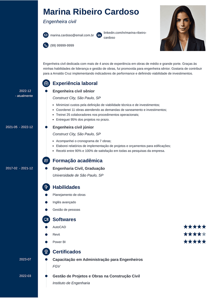 curriculum vitae em PDF para preencher