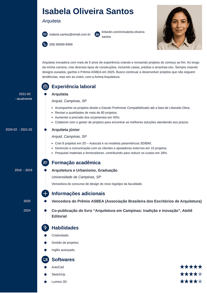 modelo de CV moderno