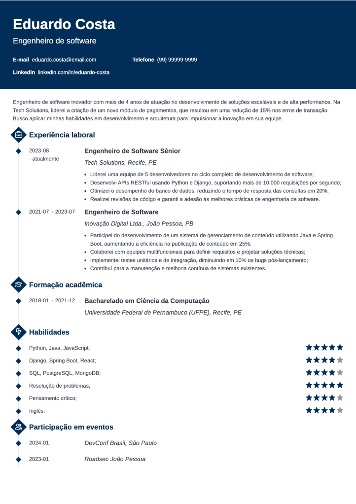 currículo simples online