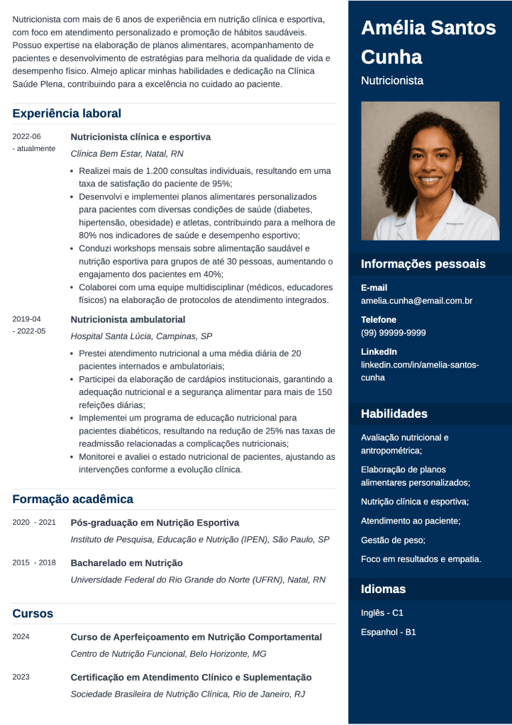 currículo personalizado