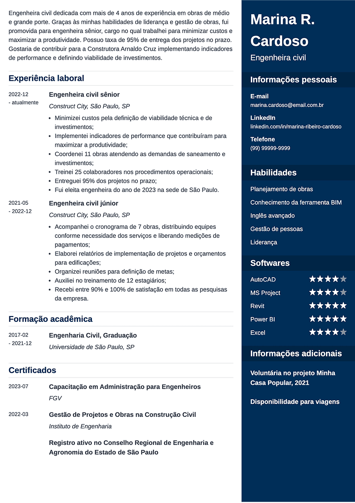 modelo de currículo para preencher
