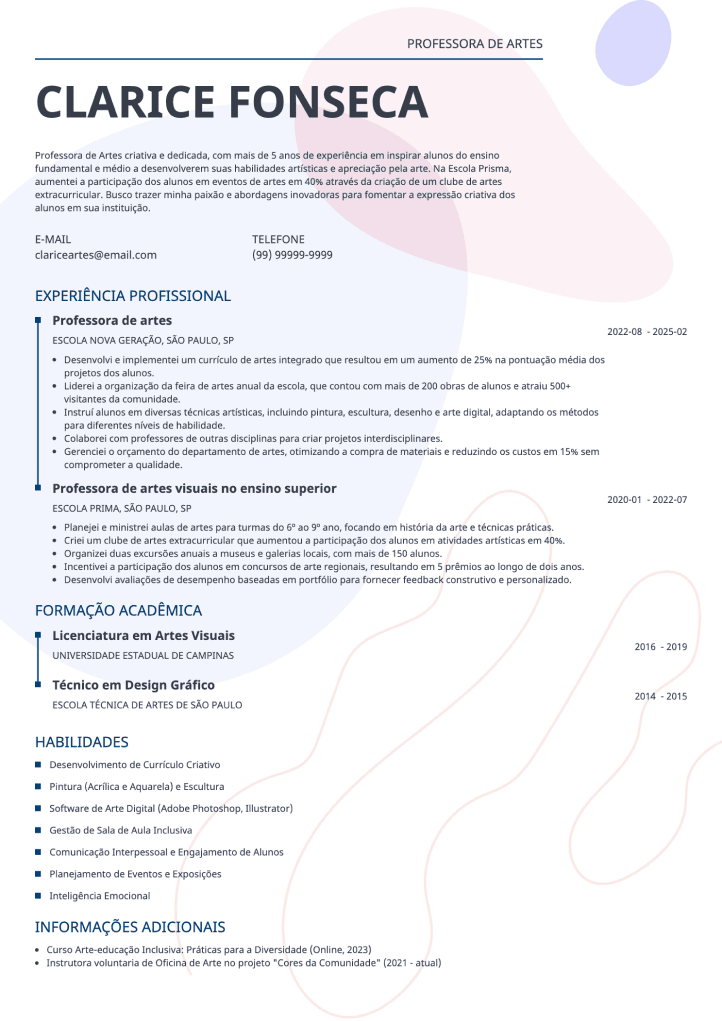 currículo criativo modelo Impetus