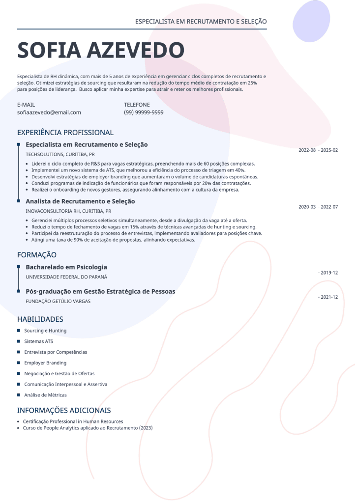 modelo básico de currículo