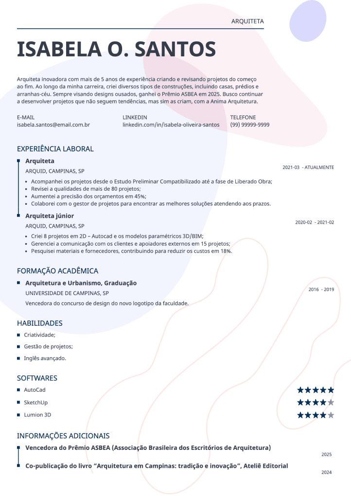 modelo moderno de currículo