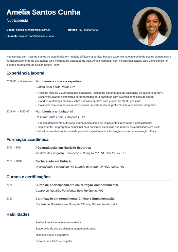 modelo de curriculum vitae personalizado