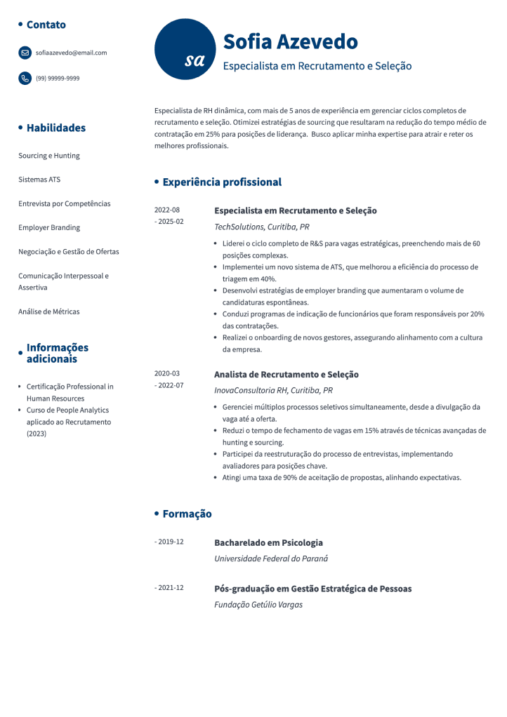 currículo básico para preencher