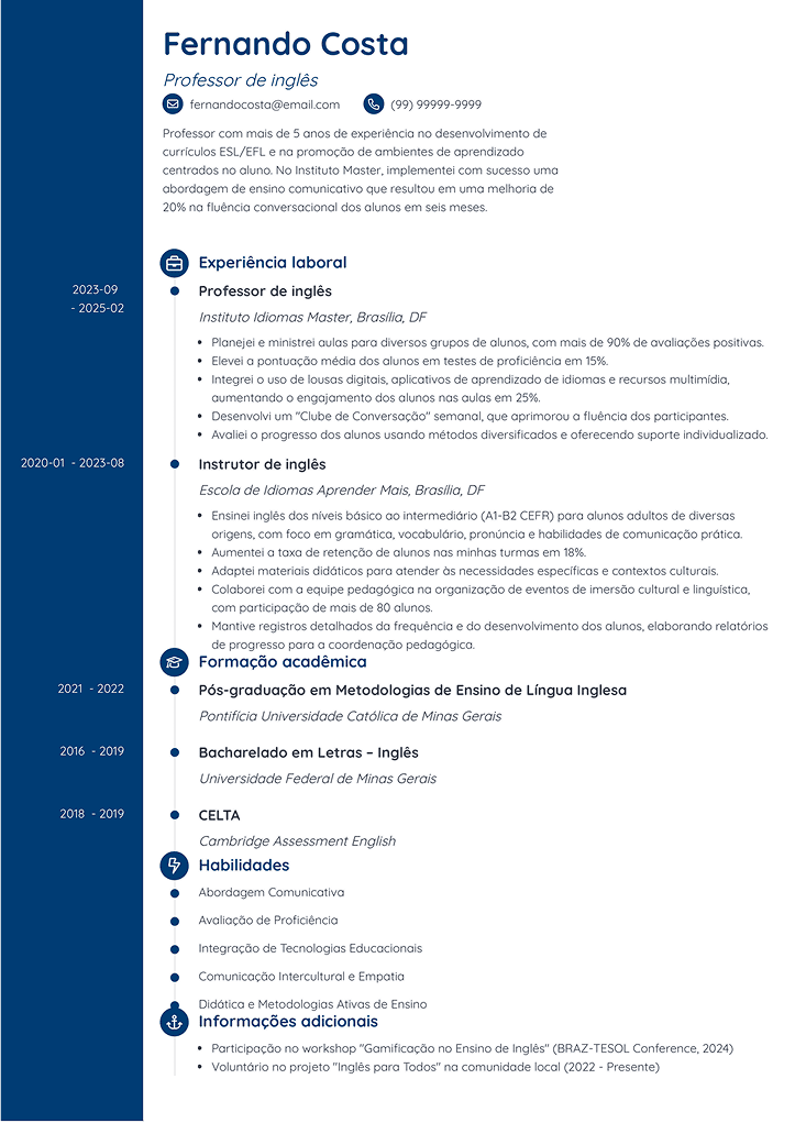 curriculum vitae melhores modelos para baixar