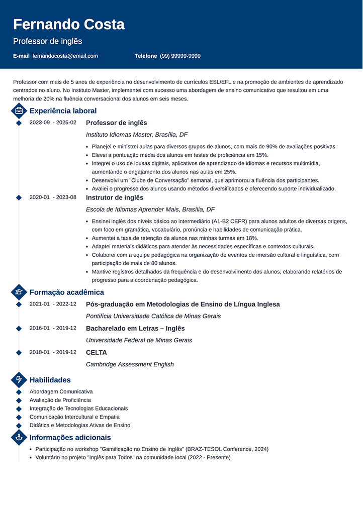 melhores modelos de currículo Diamond