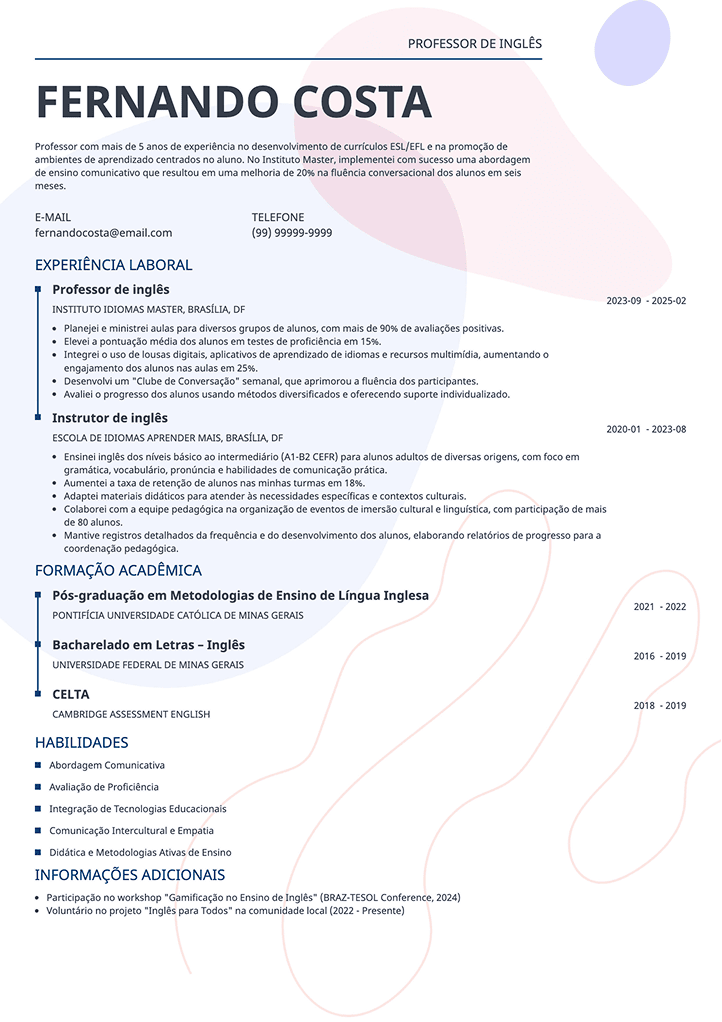 melhor modelo de currículo Impetus