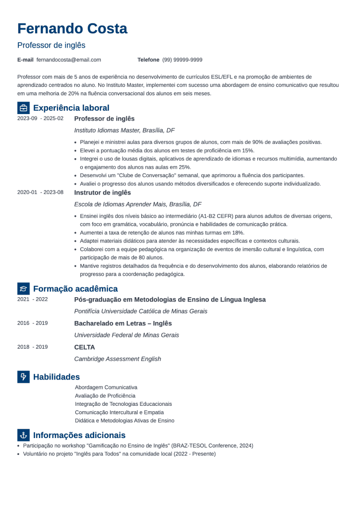 curriculum vitae melhor modelo Newcast