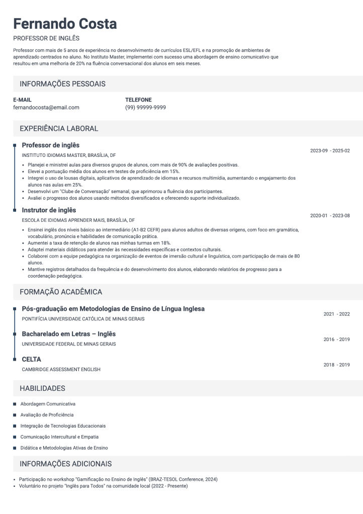 melhores modelos de currículo Vintage