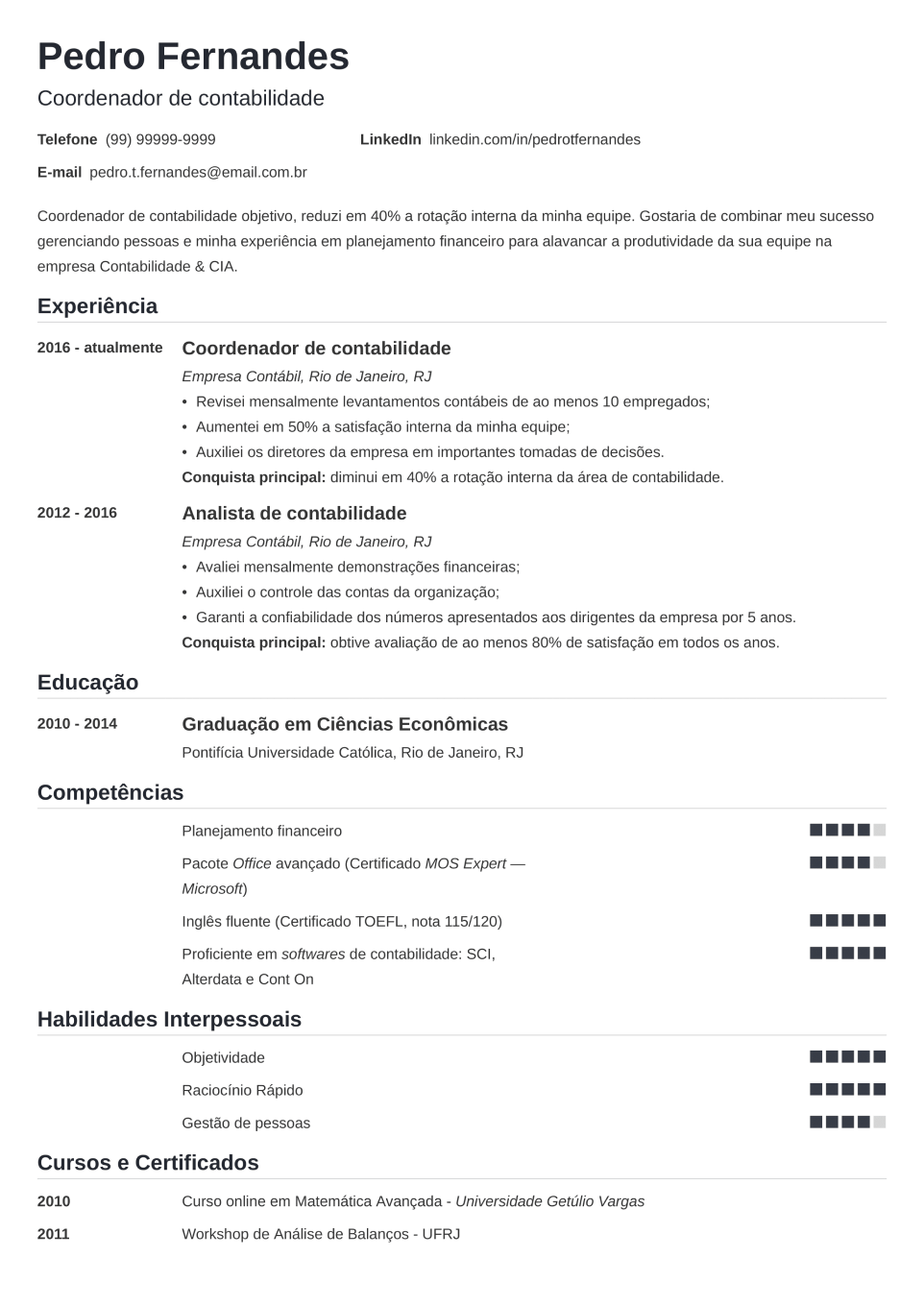 Modelo de currículo: templates de curriculum vitae prontos