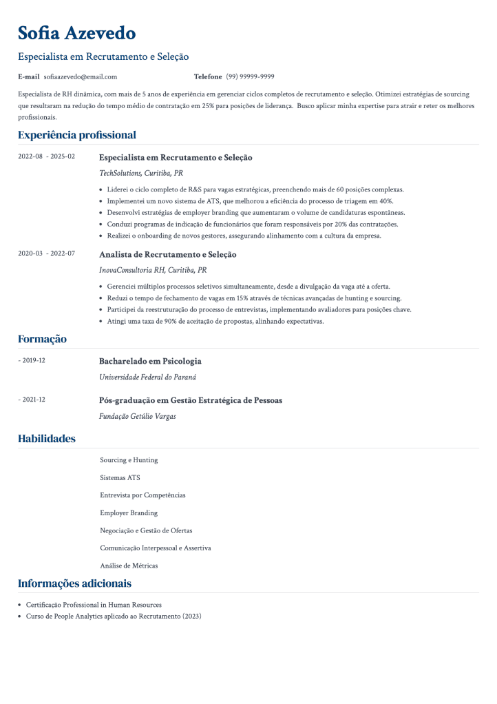 currículo básico modelo