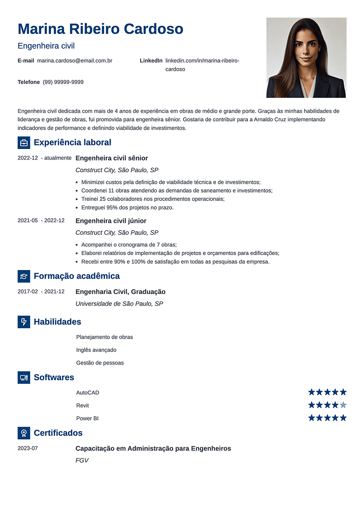 curriculum vitae para preencher