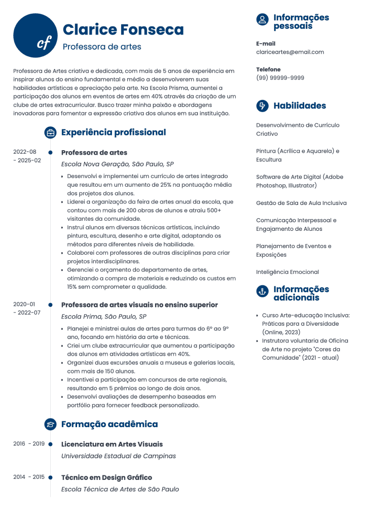 currículo colorido para preencher online