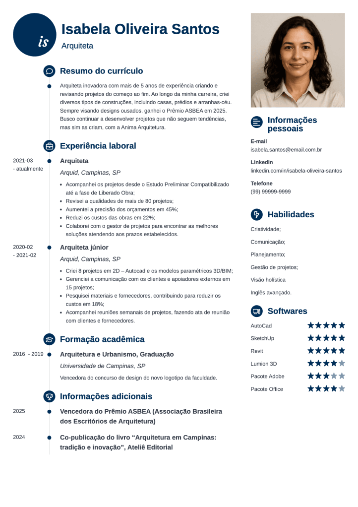 currículo moderno editável